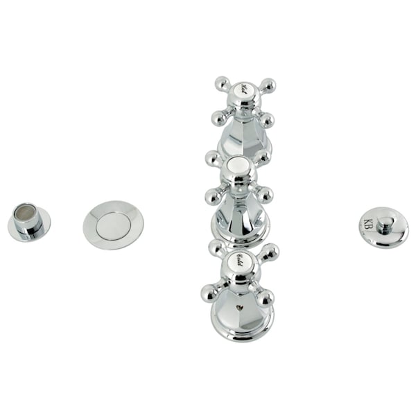 ThreeHandle Bidet Faucet, Polished Chrome